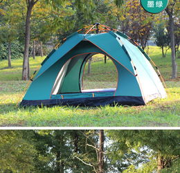 洋湖軒榭 戶外用品3 4人全自動(dòng)帳篷沙灘野營彈簧速開雙人單層露營帳篷 戶外