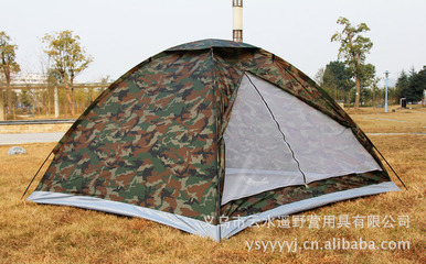 【野營帳蓬 四人單層帳篷 軍綠迷彩帳篷 軍用帳篷 大量現貨】價格,廠家,圖片,野營帳篷,義烏市云水遙野營用具-