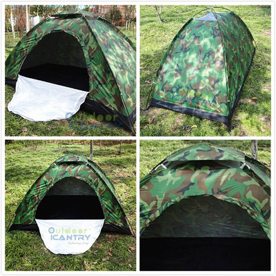 【迷彩帳篷 雙人戶外露營(yíng)帳篷 3~4人大帳篷 單層帳篷】?jī)r(jià)格,廠家,圖片,野營(yíng)帳篷,廣州曠野戶外用品制造-