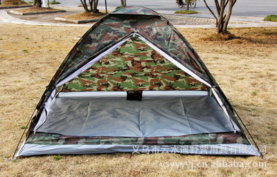 野營帳蓬 四人單層軍綠迷彩帳篷，軍用品質，義烏市云水遙現貨供應